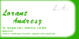 lorant andresz business card