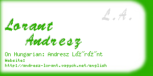 lorant andresz business card